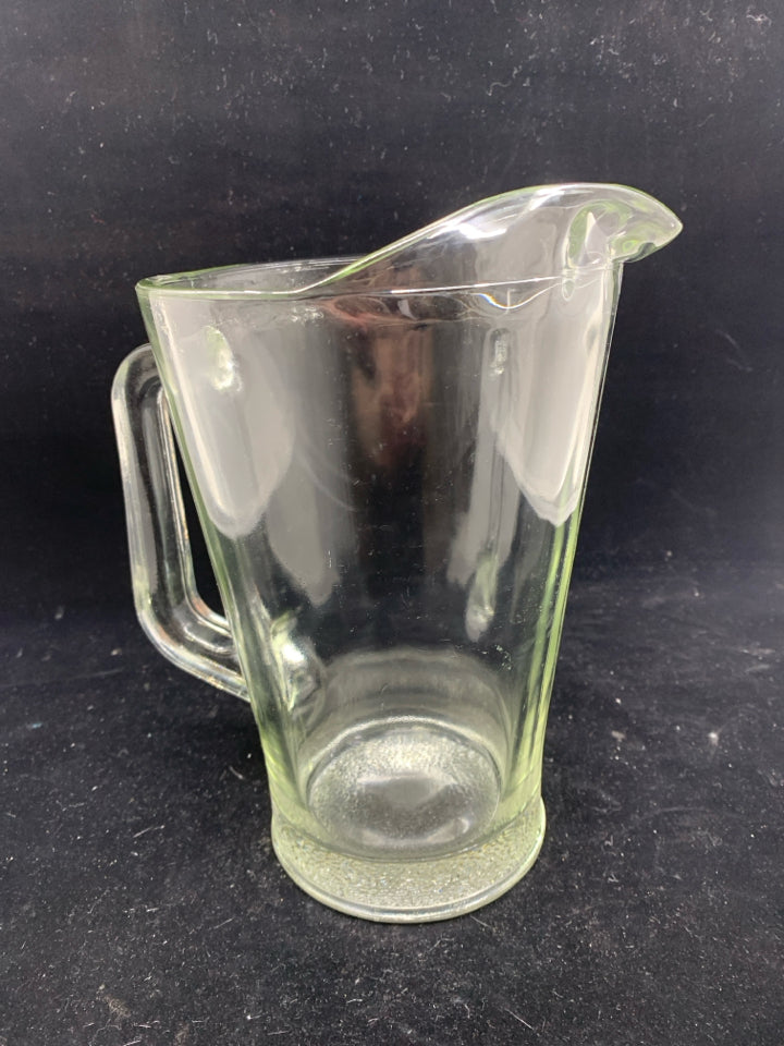 HEAVY GLASS PITCHER.