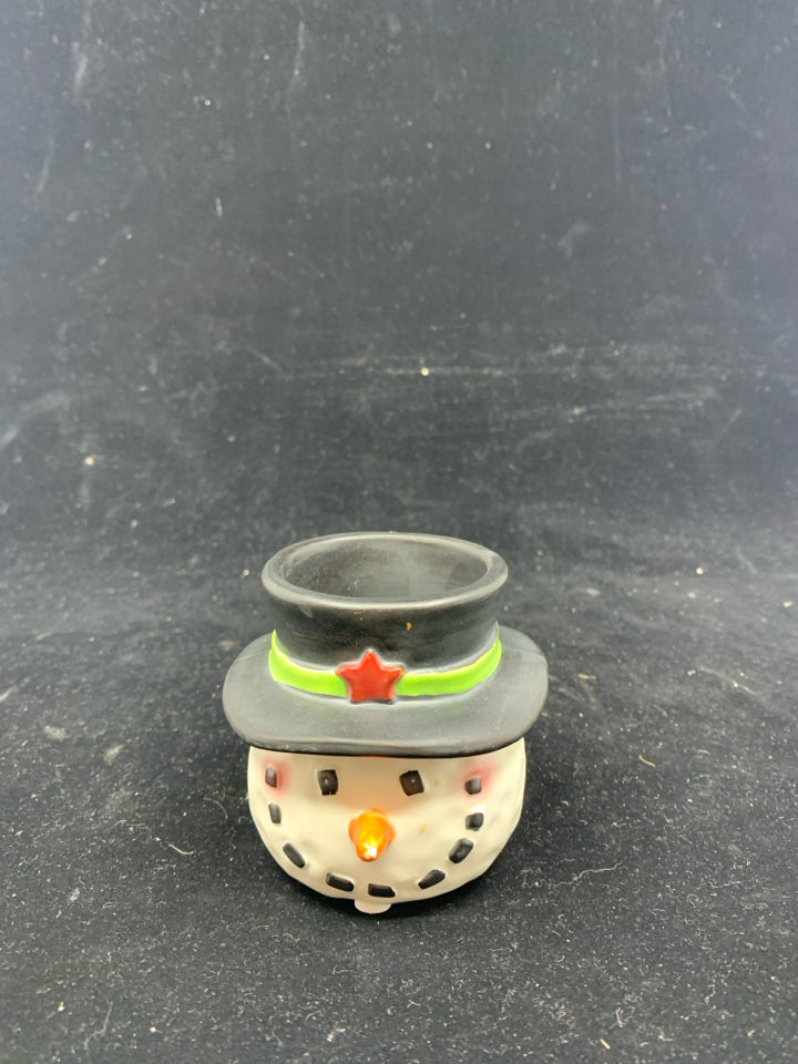 SNOWMAN TEA LIGHT HOLDER.