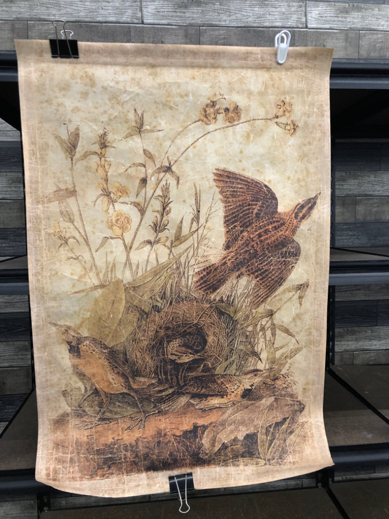 BIRDS IN NEST PAPER ART PRINT.