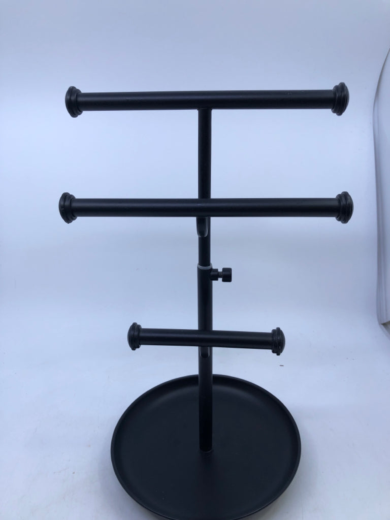 3 TIER BLACK METAL JEWELRY HOLDER RING CATCH BOTTOM.