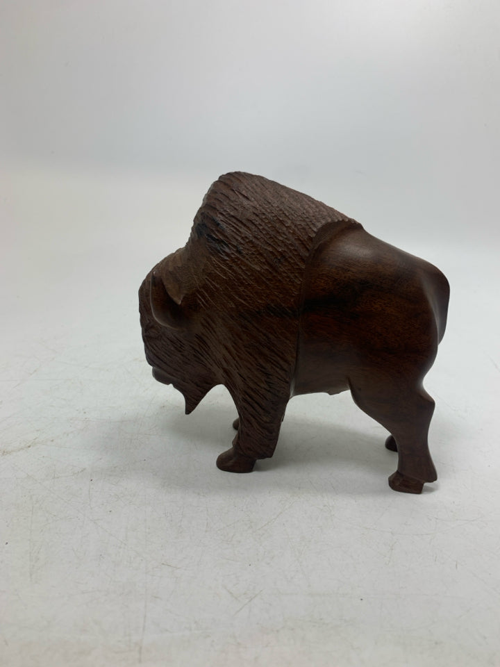 WOOD CARVED BISON.