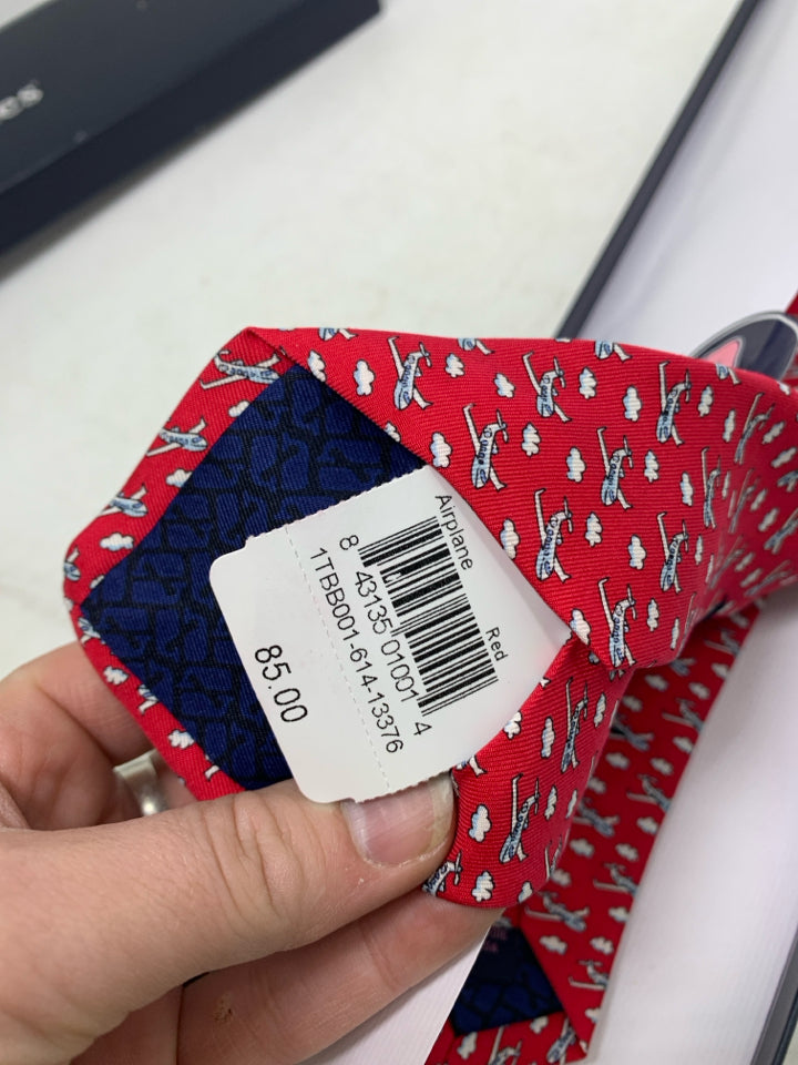 Vineyard Vines Airplanes Pattern Neck Tie- New In Gift Box