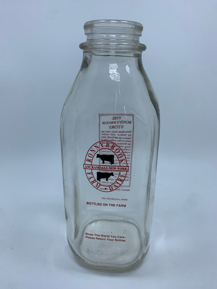 RONYBROOK NY EMPTY DAIRY BOTTLE.