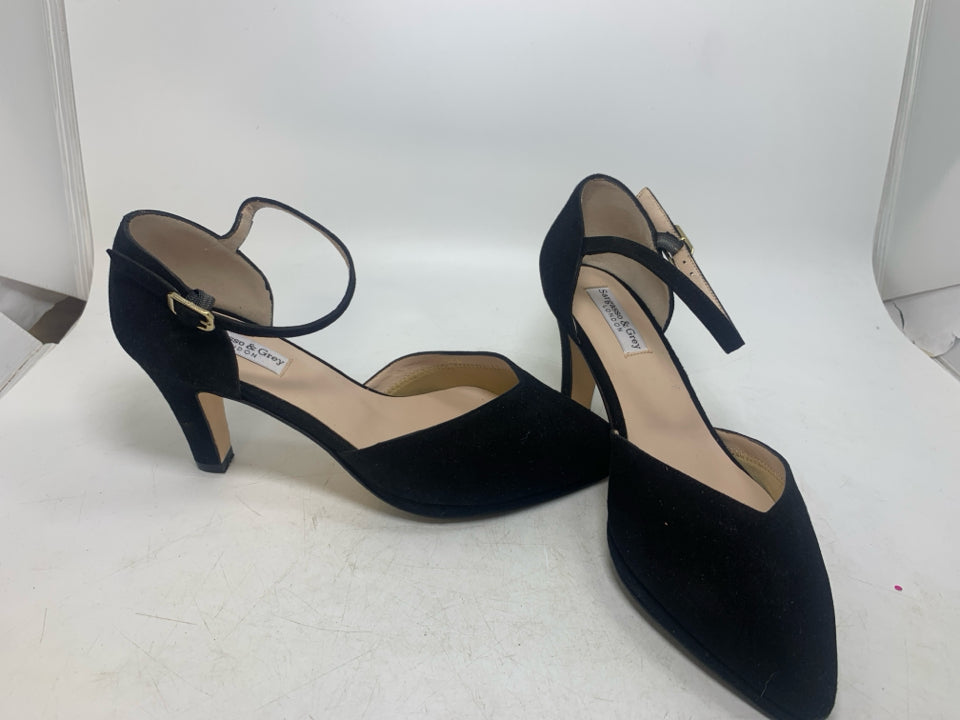 Sargasso & Grey Suede Buckle Mary Jane Heels