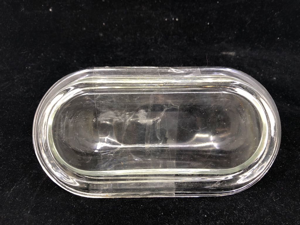 GLASS BUTTER DISH.