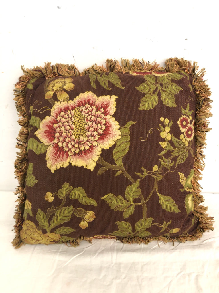 BROWN, GREEN & RED PILLOW.