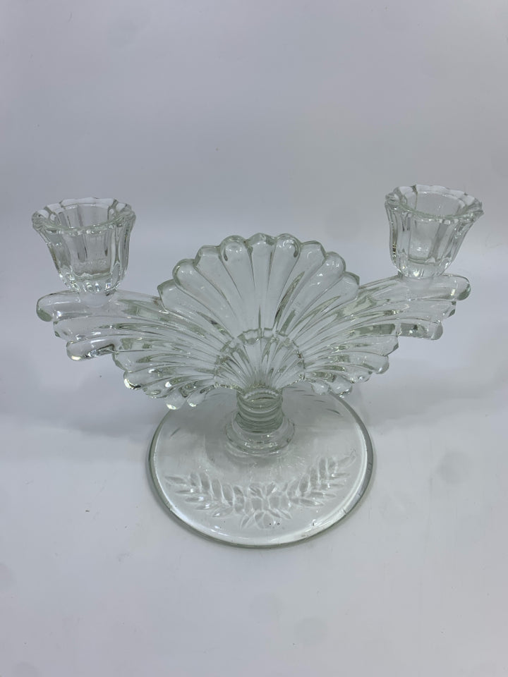 VTG MAYA PATTERN DOUBLE CANDLESTICK HOLDER.