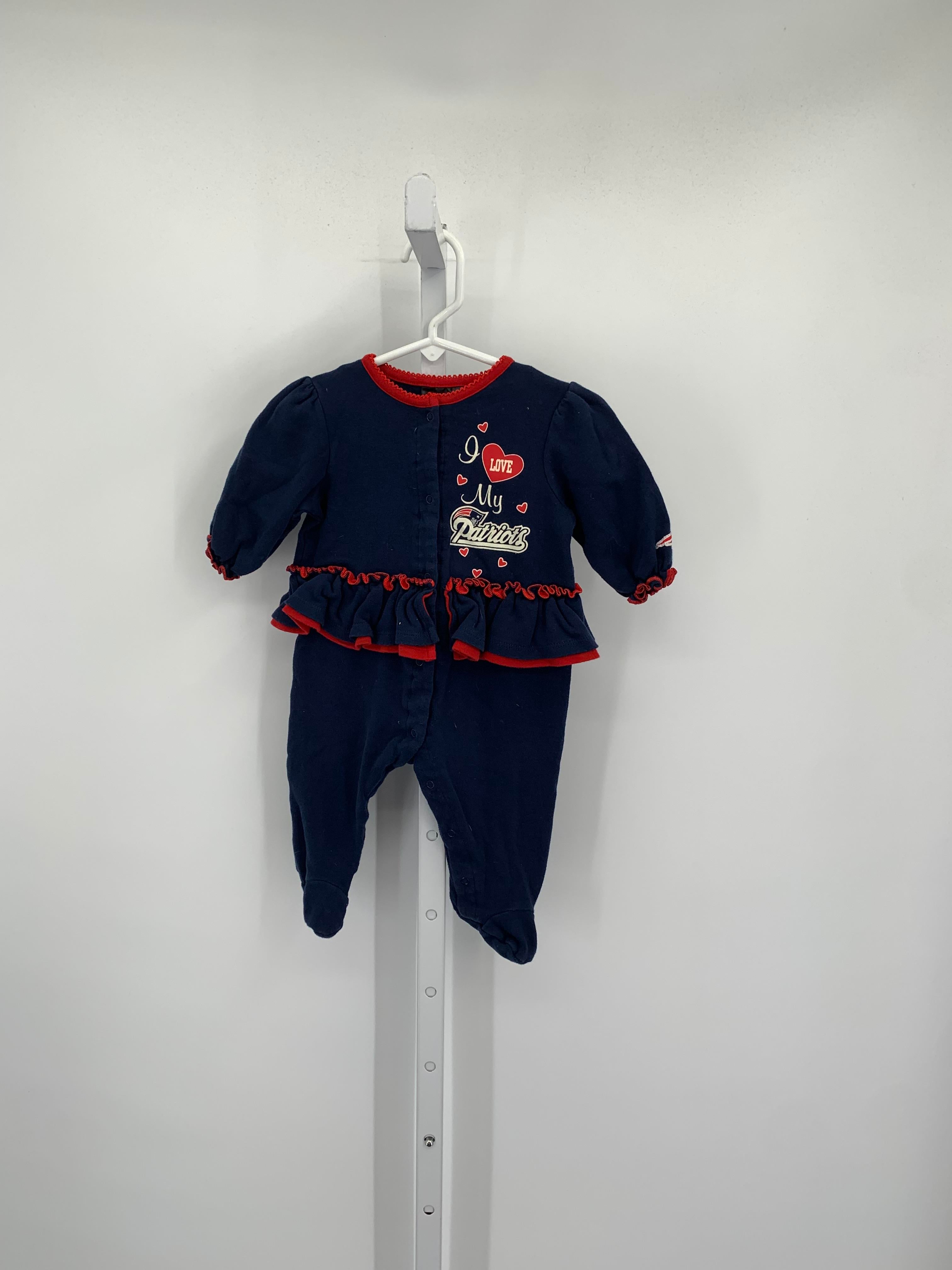 Team Apparel Size 3-6 Months Girls Long Slv. Romper