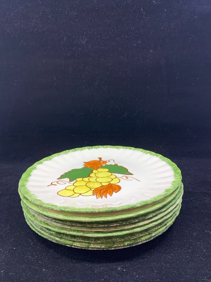 8 VTG BLUE RIDGE FRUIT LUNCH PLATES.