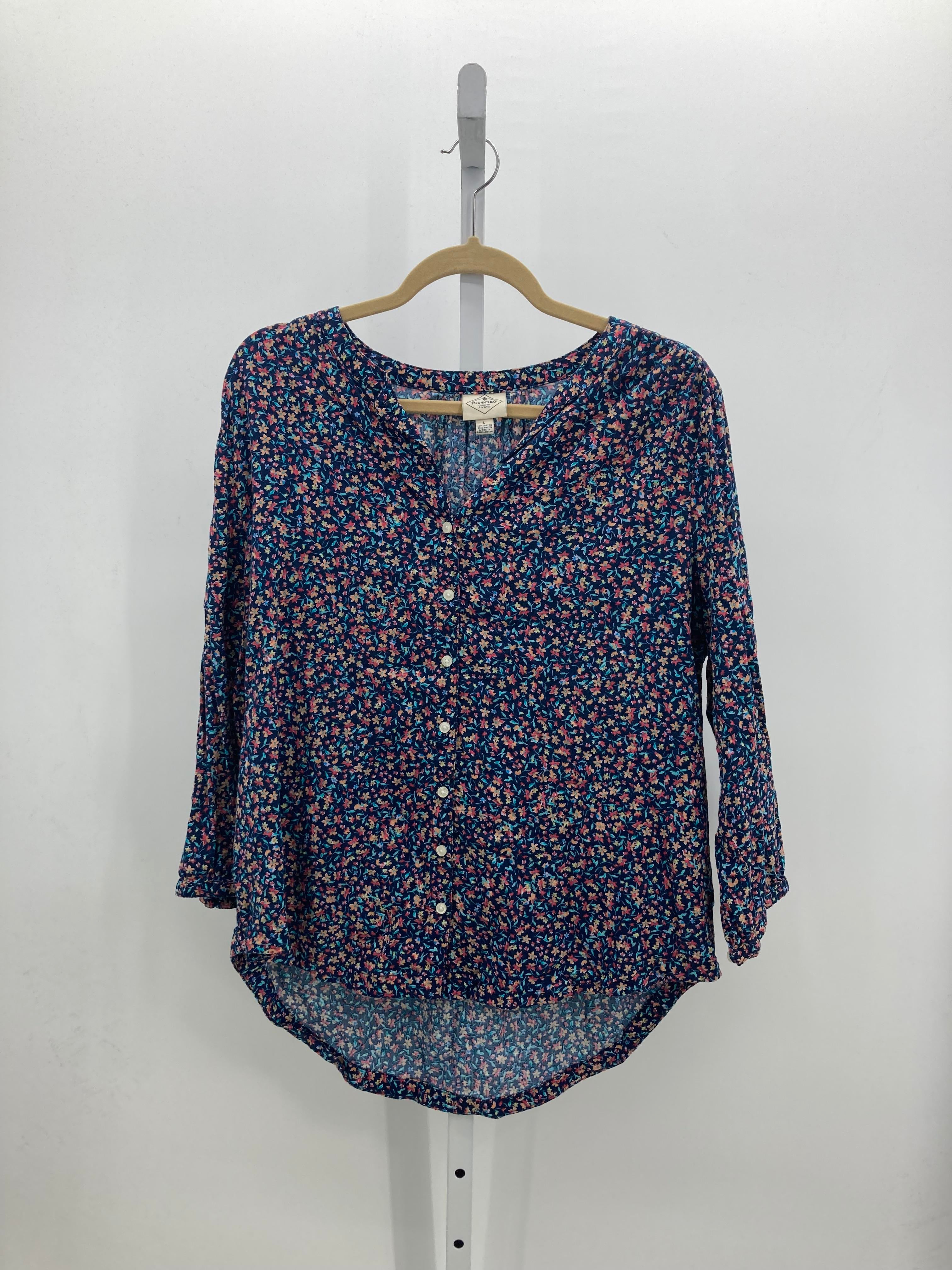 St. Johns Bay Size Large Misses 3/4 Sleeve Shirt