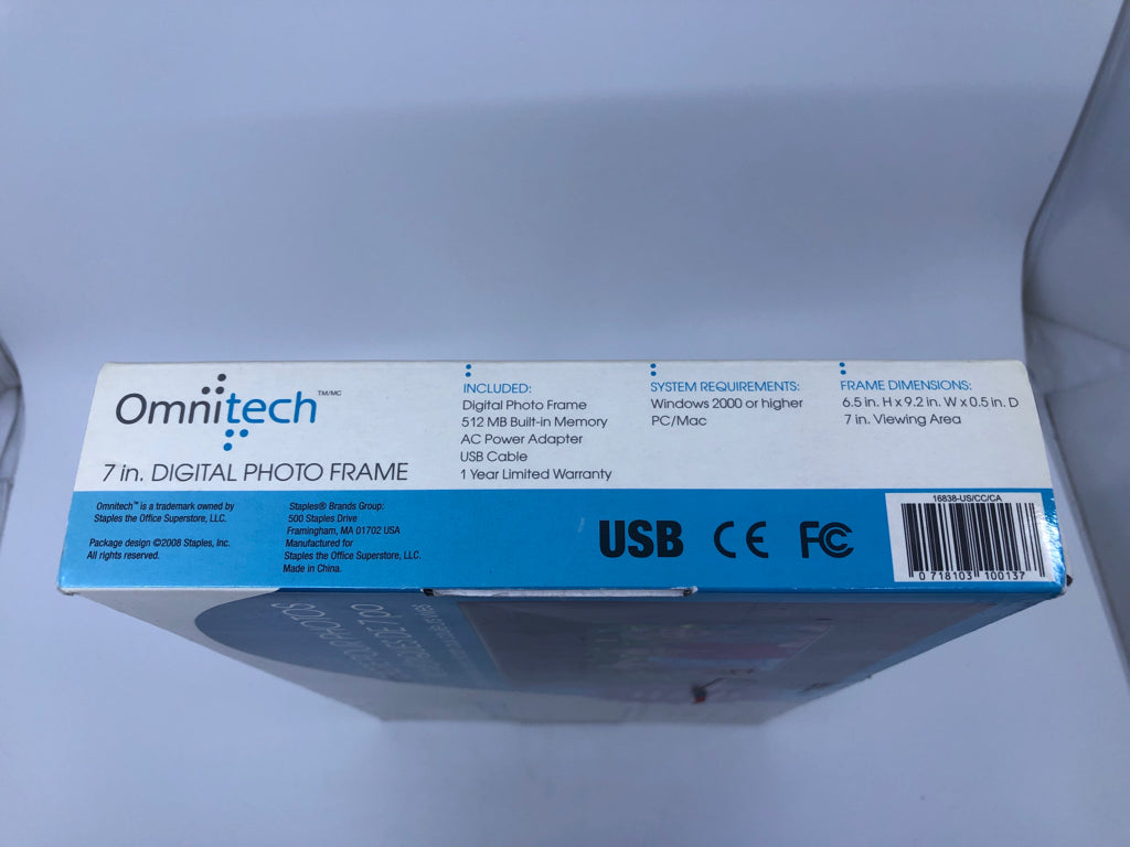 NIOB OMNITECH 7IN DIGITAL PHOTO FRAME.