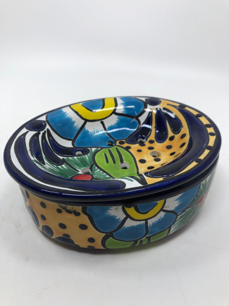HAND-PAINTED MEXICAN FLOWER FROG.