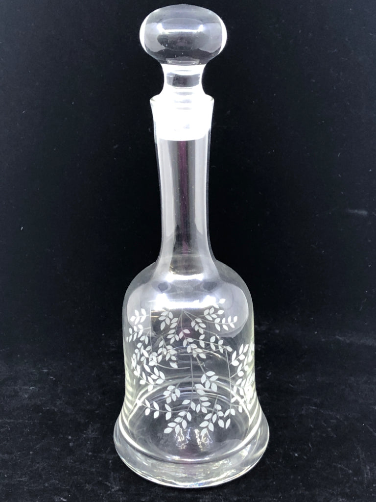 LEAF ETCHED DECANTER.
