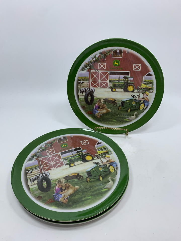 4 JOHN DEERE MELAMINE PLATES.
