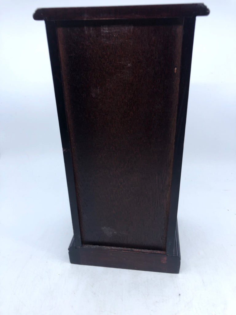 SKINNY DARK WOOD JEWELRY BOX.