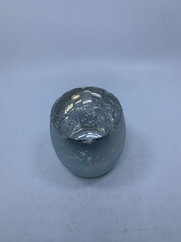 MERCURY GLASS TEA LIGHT HOLDER.
