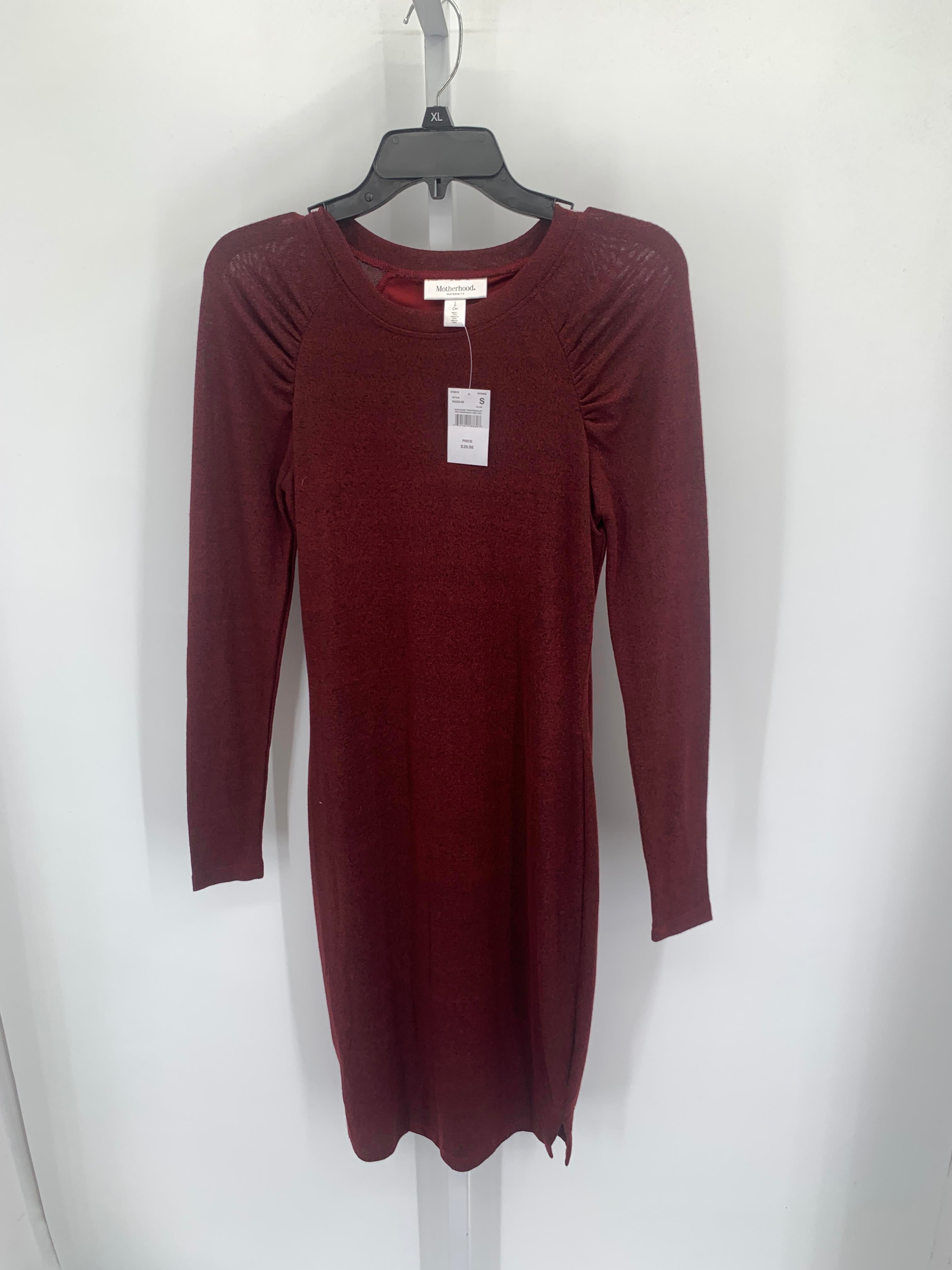 Mother Bee Burgandy Size Small Maternity Long Sleeve Dress