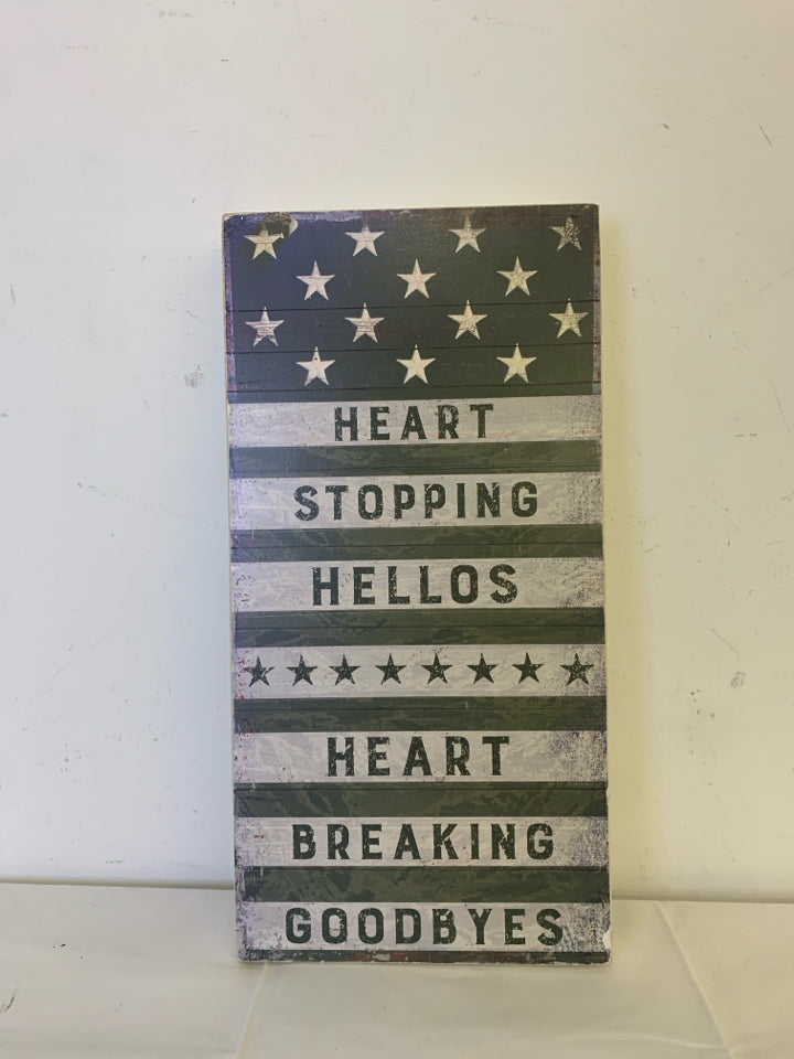 HEART STOPPING HELLOS WALL HANGING.