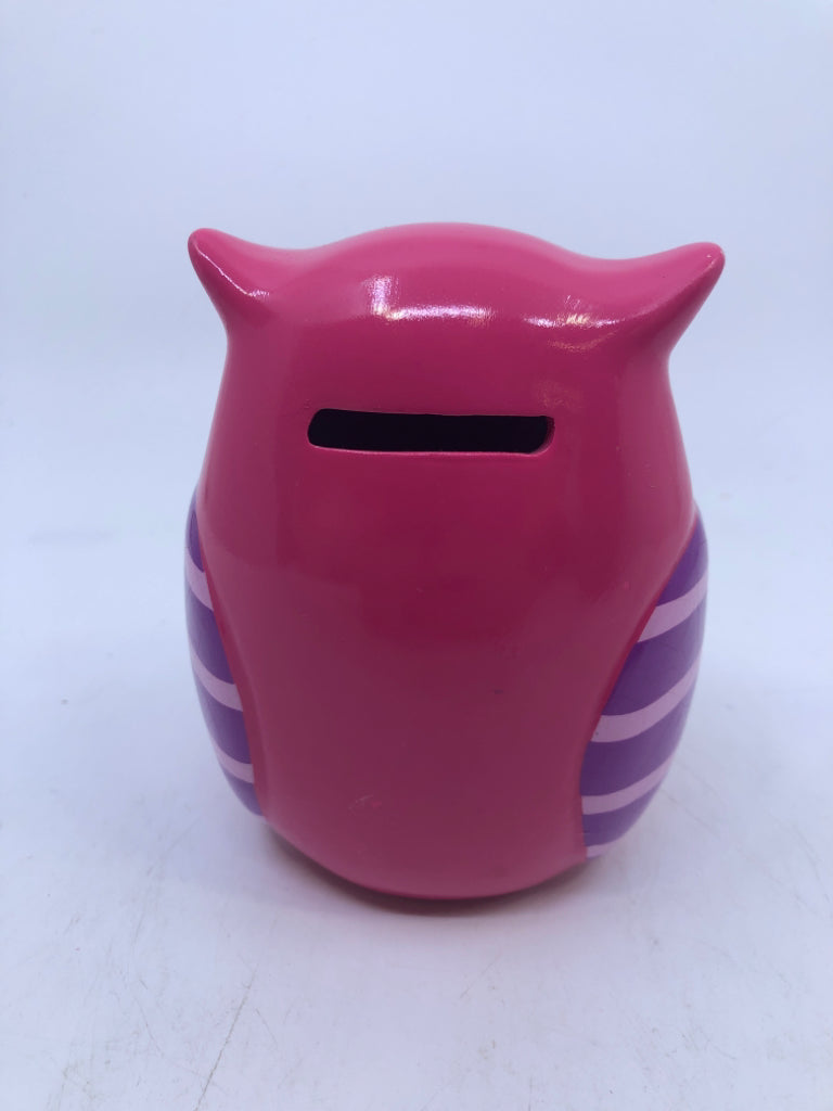 PINK OWL CERAMIC BANK.