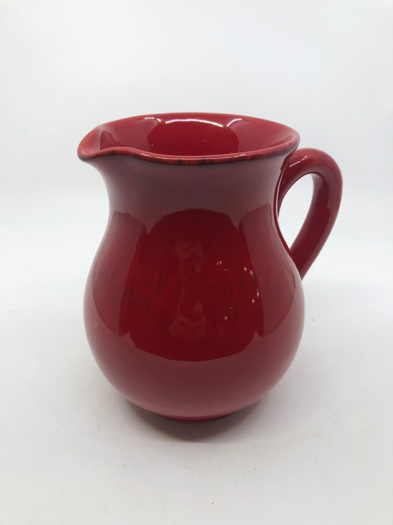 RED POTTERY GLAZED PITCHER-ITALY.