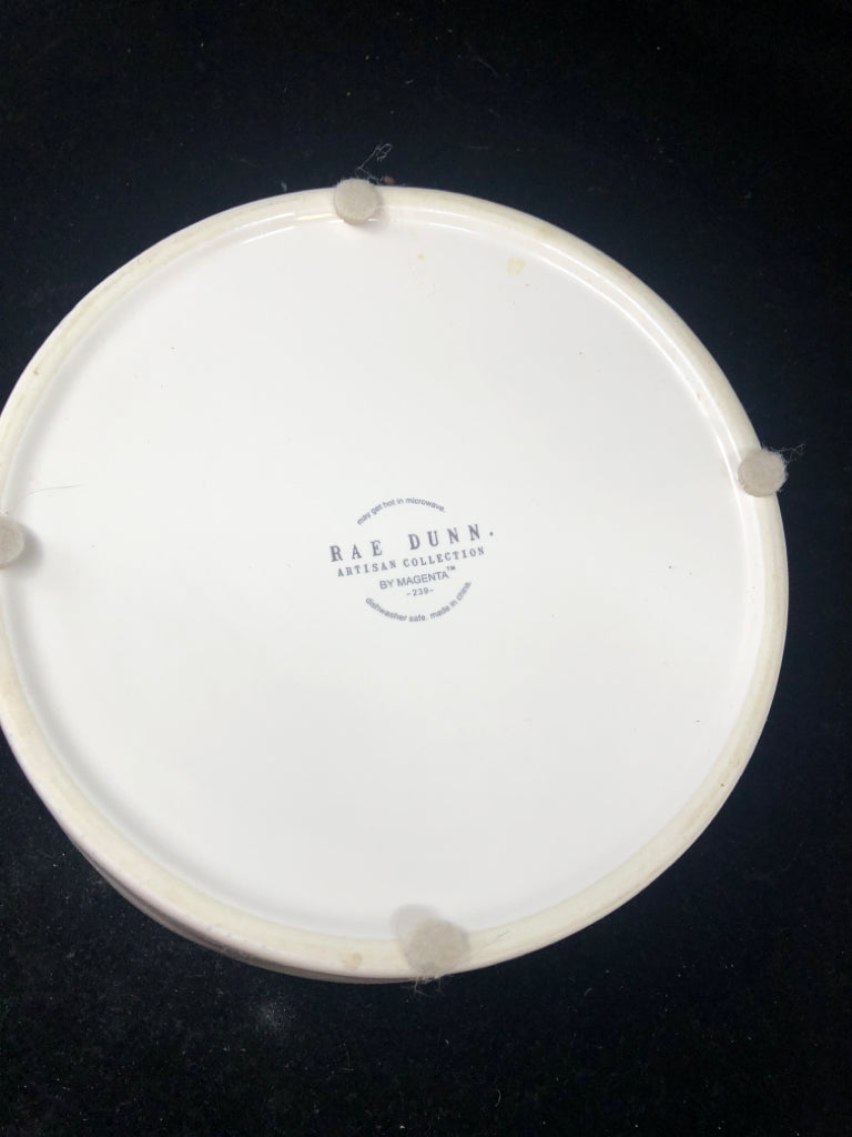 WHITE "LIVE, LOVE, BARK" PET DISH-RAE DUNN.
