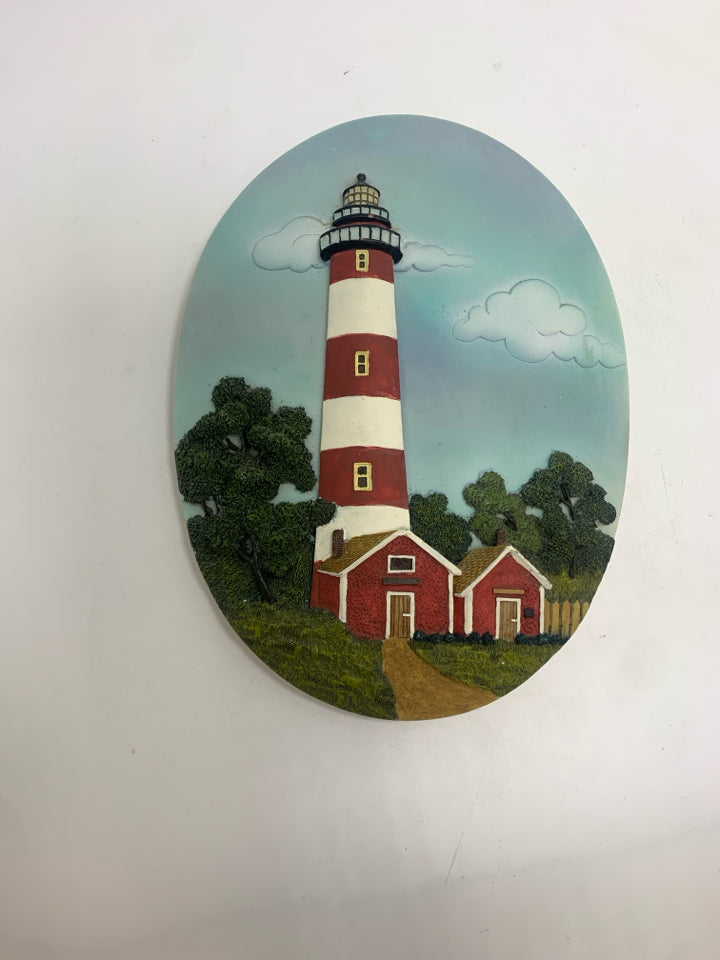RESIN LIGHTHOUSE WALL PLAQUE.