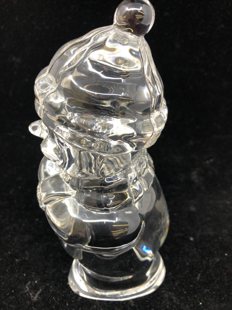 HEAVY GLASS SNOWMAN W/ HAT/SCARF.