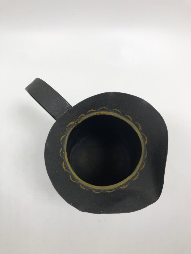 VTG PAINTED METAL SMALL PITCHER.