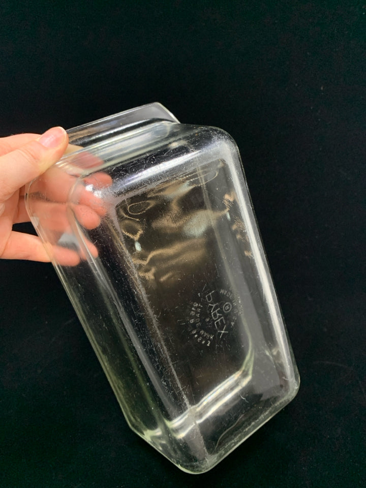 CLEAR PYREX LOAF PAN.