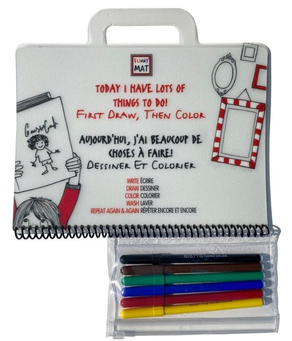Funny Mat Mini Travel Set W/Markers - Today I Have Lots Of Things To Do