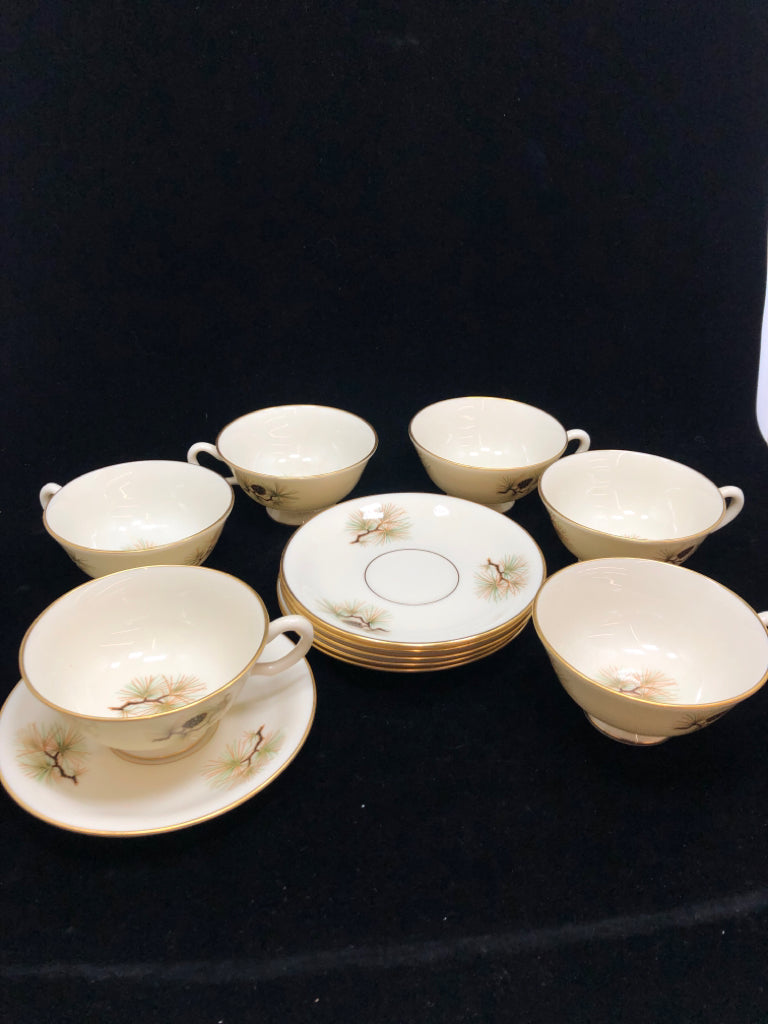 32PC PINECONE DISH SET - LENOX - SRV FOR 6.