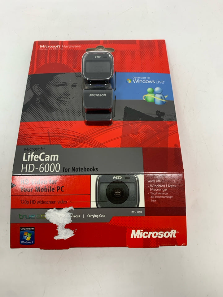 NIB MICROSOFT LIFECAM WEBCAM FOR NOTEBOOKS- HD-6000