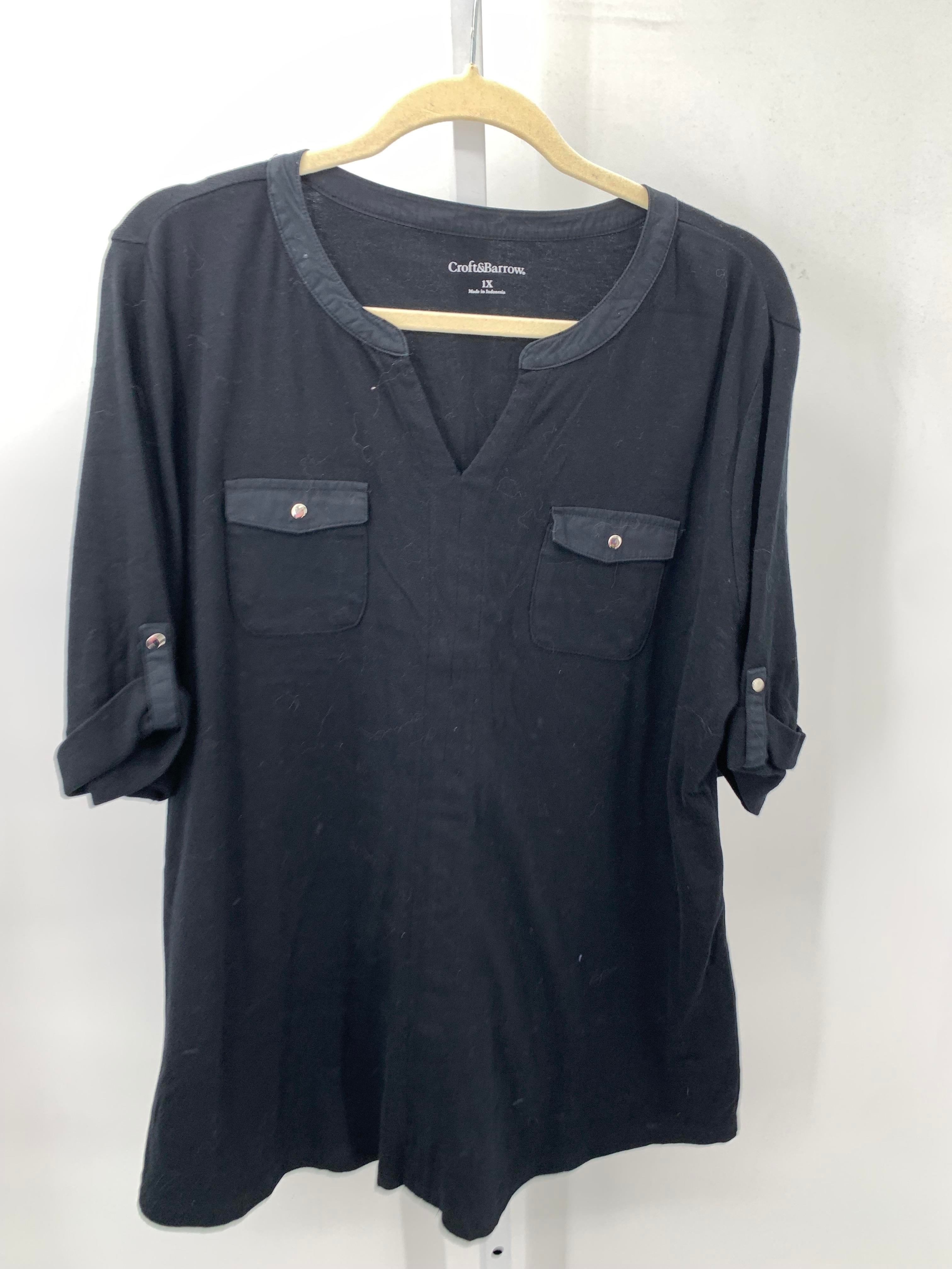 Croft & Barrow Size 1X Womens Short Sleeve Shirt