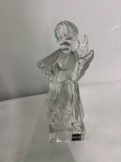 MIKASA GLASS ANGEL WITH HARP.