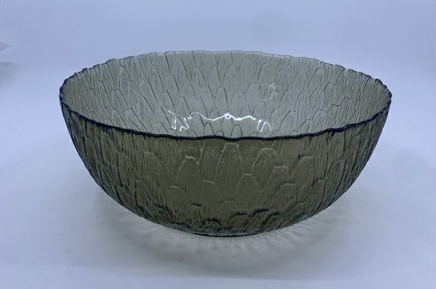 BROWN PETAL GLASS BOWL.