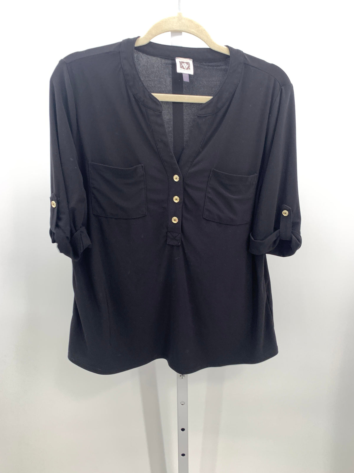Anne Klein Size Large Misses Short Sleeve Shirt