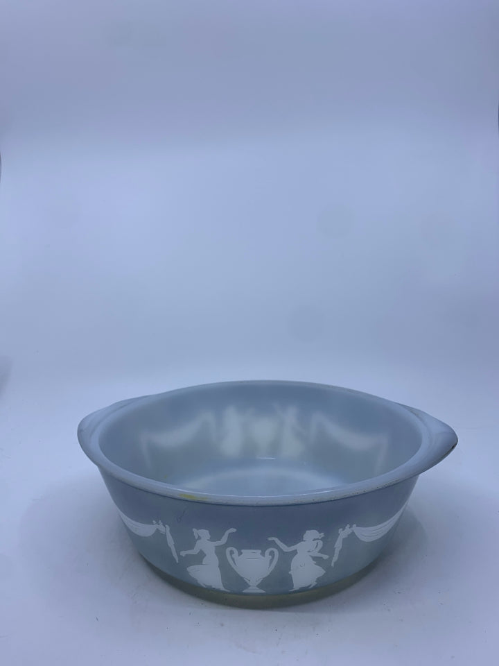 VTG BLUE GRECIAN URN SERVING/BAKING DISH.