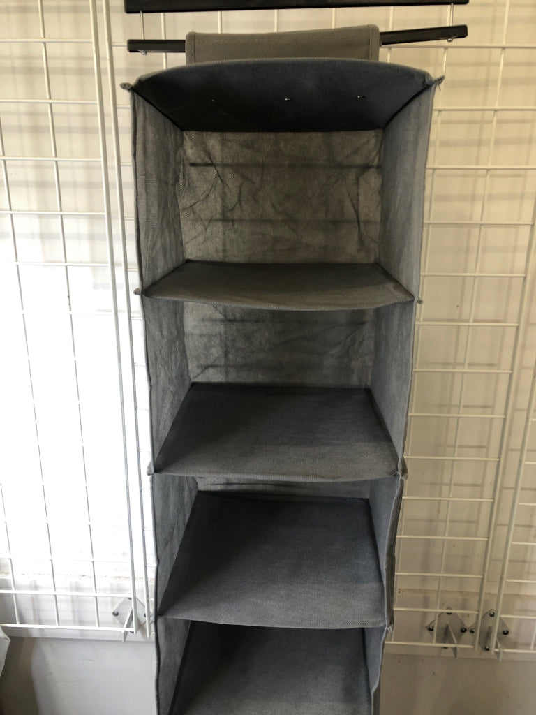 GREY 6 SLOT CLOSET ORGANIZER.