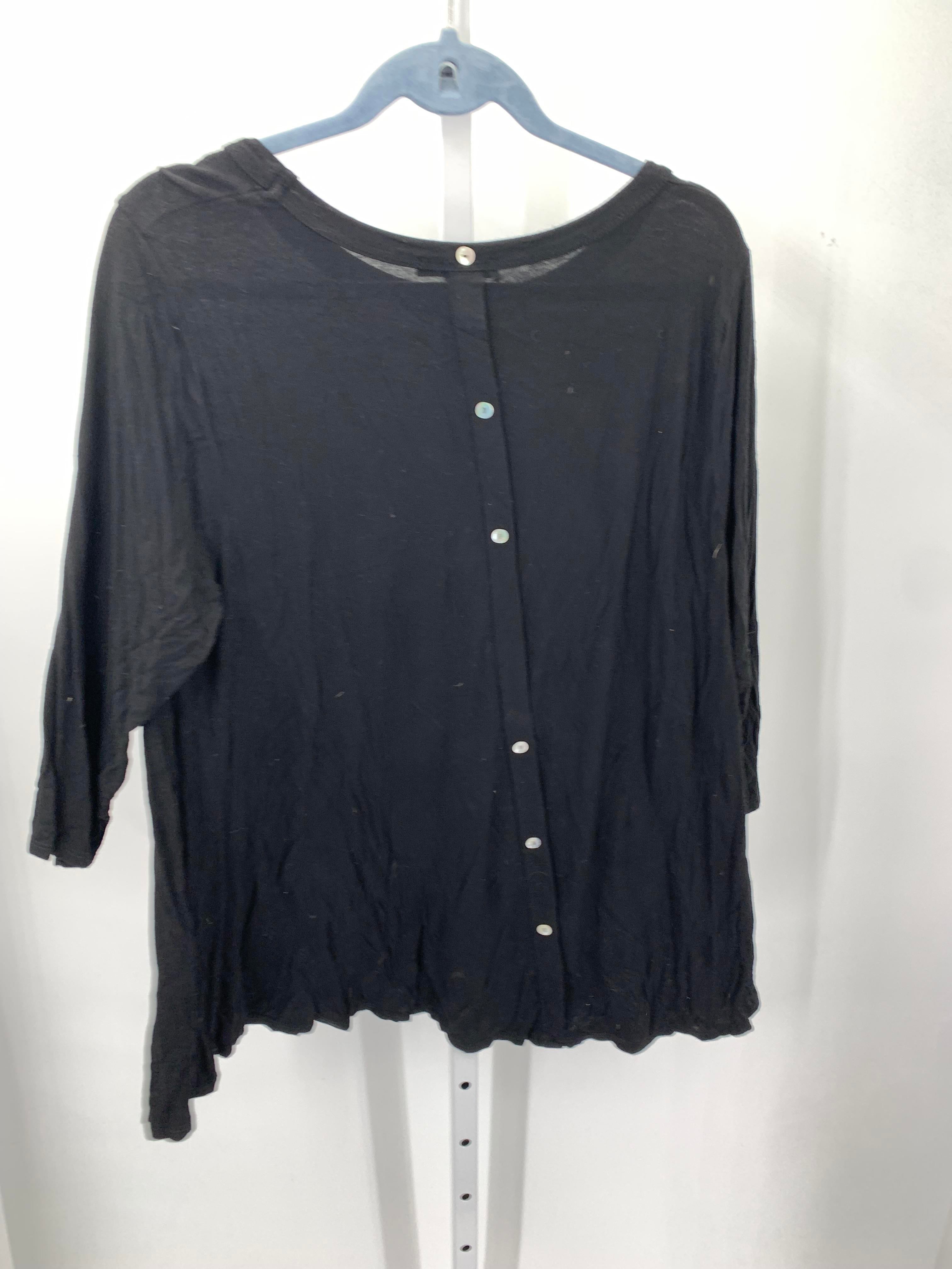 Kim & Cami Size 1X Womens 3/4 Sleeve Shirt