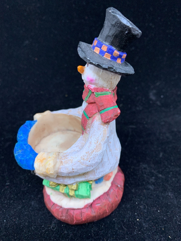 RESIN SNOWMAN TEALIGHT.