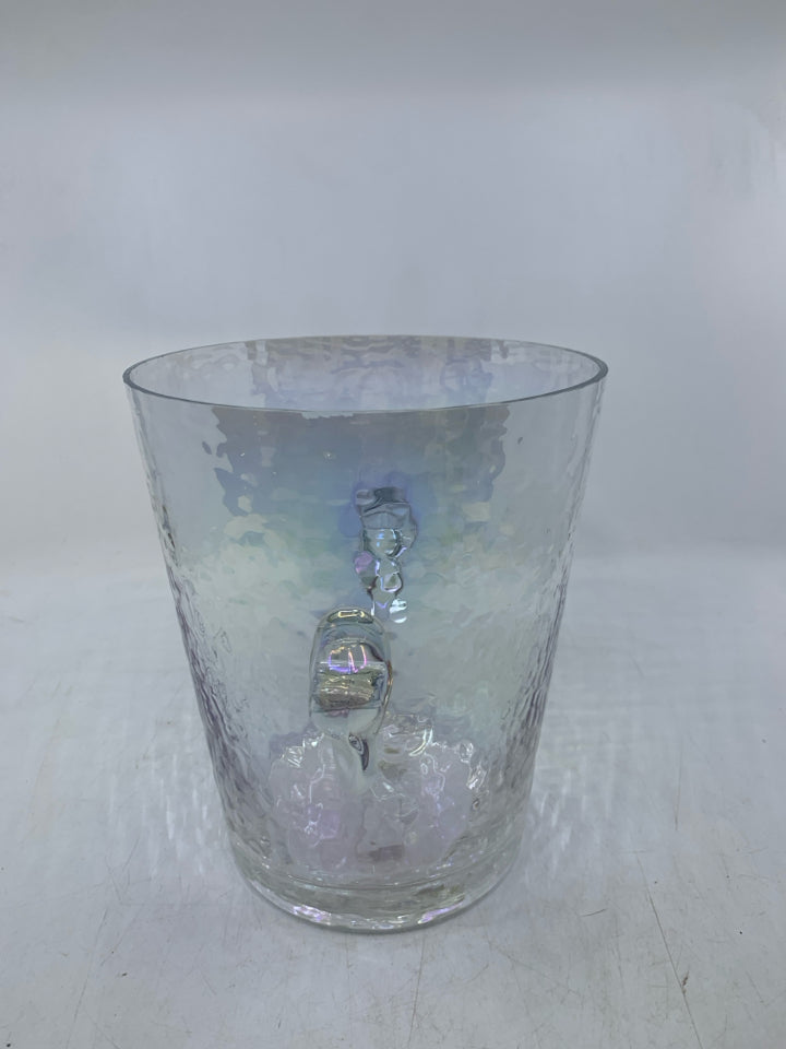 ZAZA IRIDESCENT GLASS ICE BUCKET.