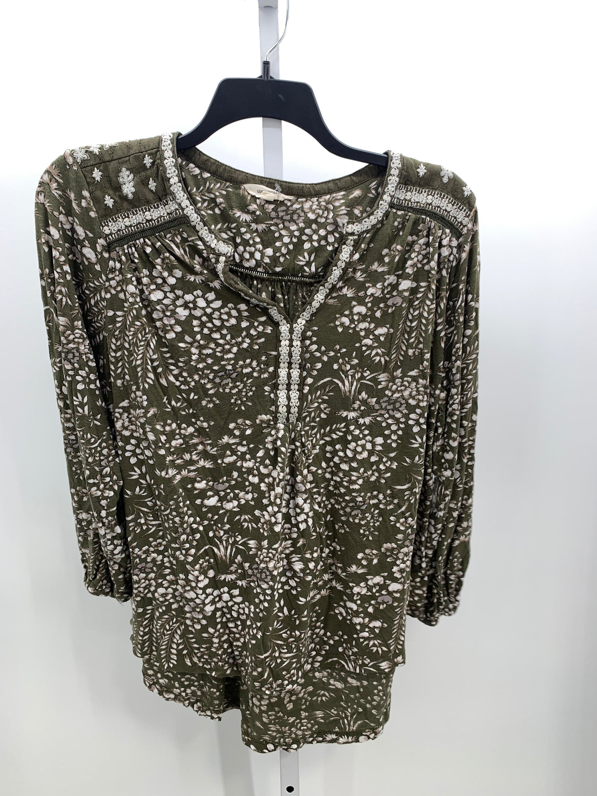 Lucky Size 1X Womens Long Sleeve Shirt