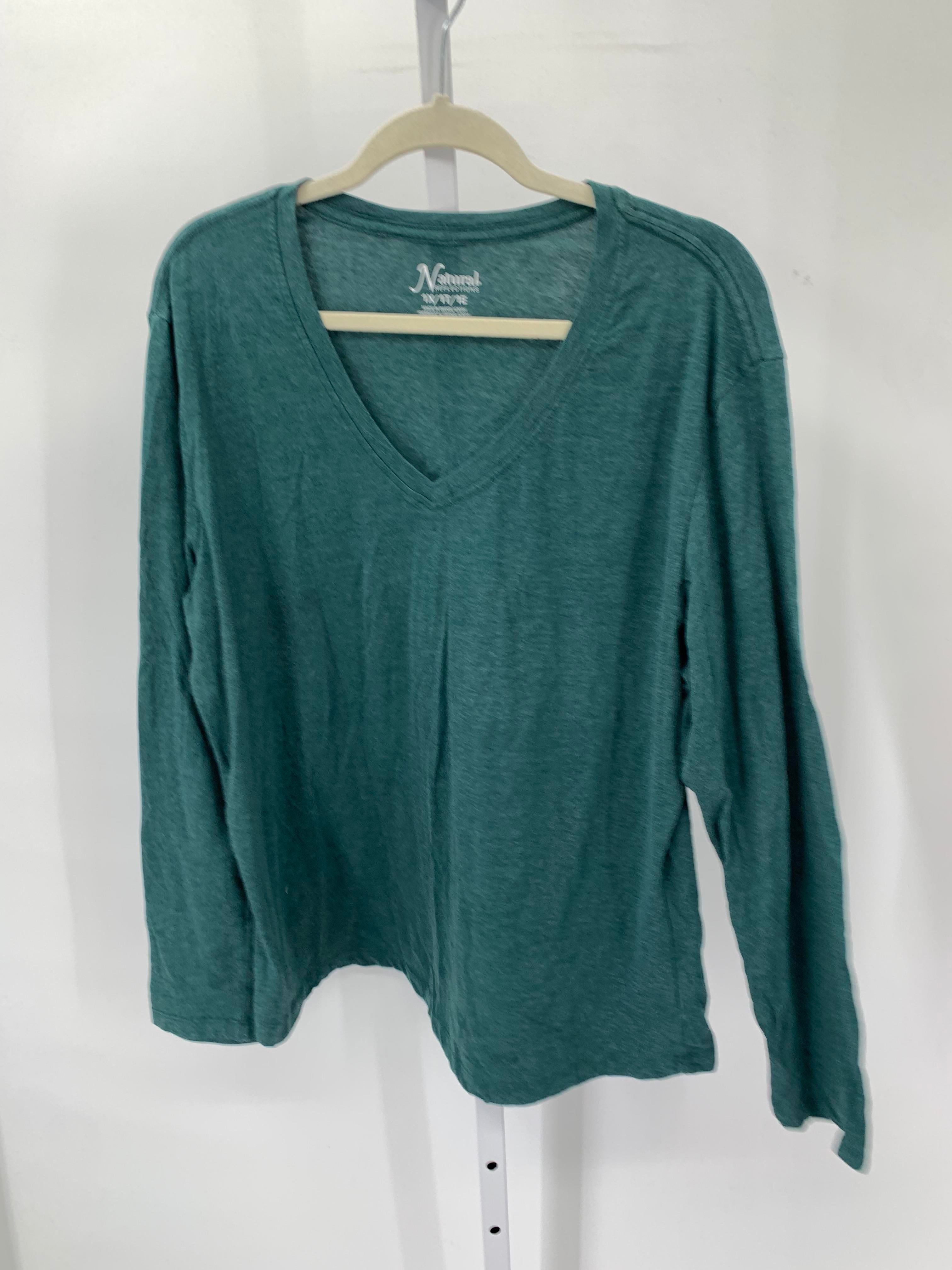 Natural Reflections Size 1X Womens Long Sleeve Shirt