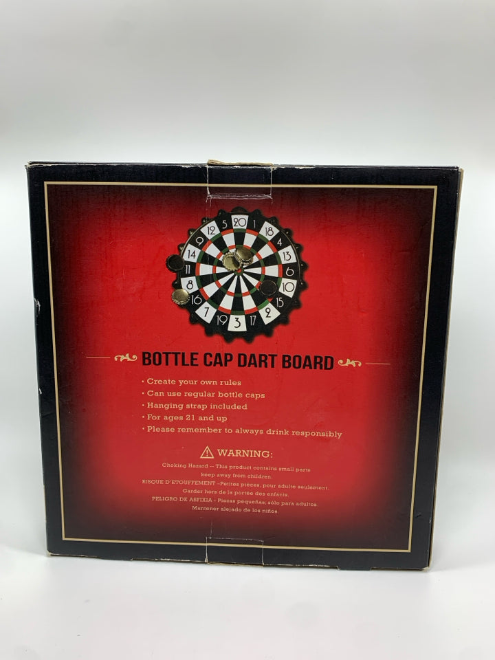 NIB BOTTLE CAP DARTBOARD GAME.