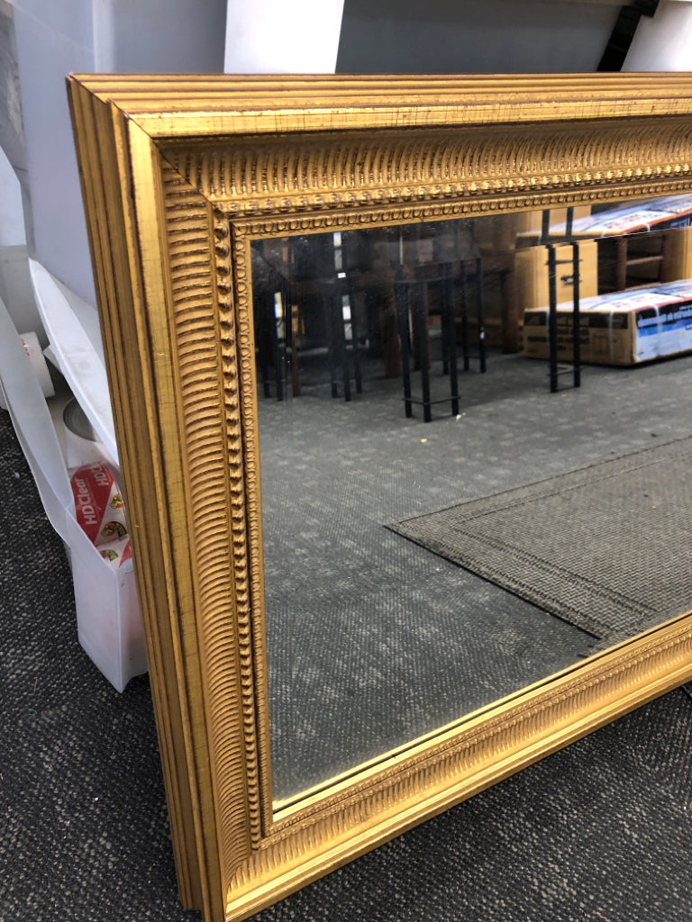 GOLD ORNATE FRAME RECTANGLE MIRROR.