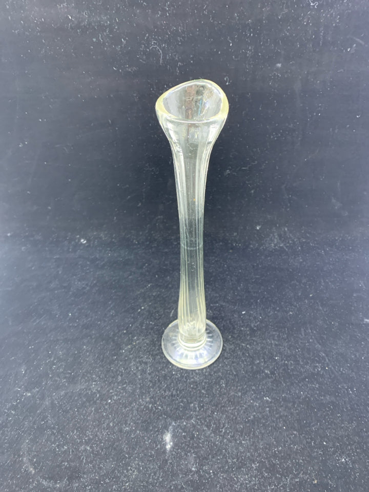 SKINNY CLEAR GLASS BUD VASE.