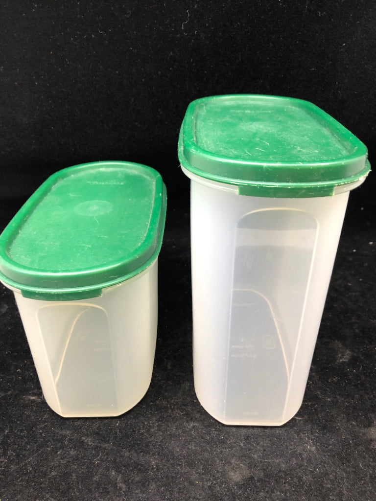 2pc VTG GREEN TUPPERWARE.