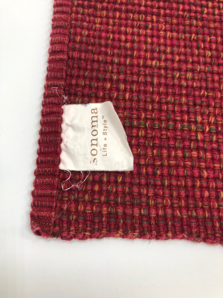 4PC RED WOVEN SONOMA PLACEMATS.