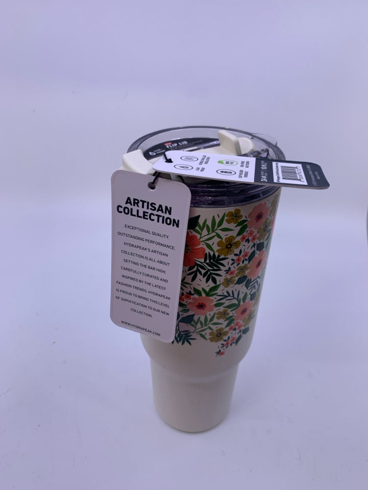 NEW CREAM FLORAL HYDRAPEAK WATER BOTTLE.