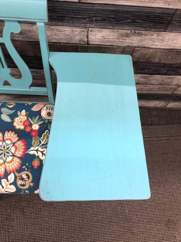 TEAL PAISLEY TELEPHONE DESK.